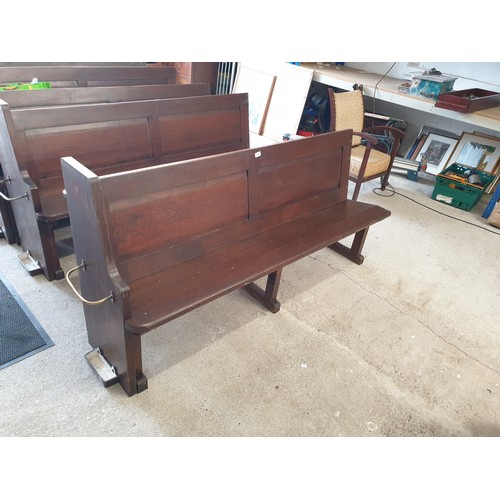 376 - Scots Pine Church  Pew 175cms Long With Brass Umbrella Stand