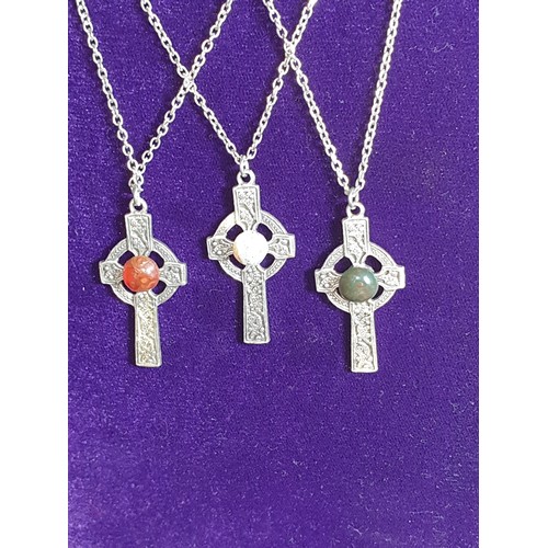 23 - 3 Scottish Cetic Cross Pendants And Chains