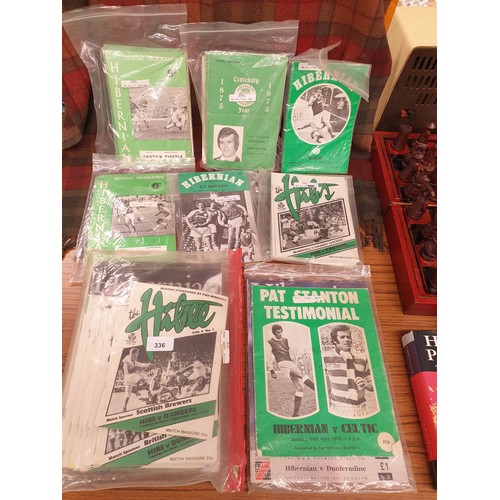 336 - Large Selection Of Hibernian Football Club Programmes 1970s to 80s