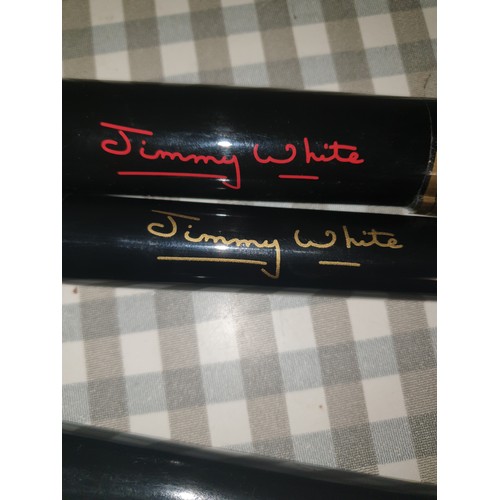 332 - 2 Jimmy White Black Diamond Snooker Cues 1 Boxed