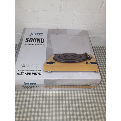 340 - Boxed New Jam Sound All In One Turntable Record Player