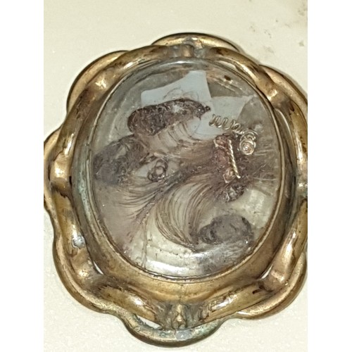 10 - Victorian Pinchbeck Mourning Brooch And Early 1900s Portrait Brooch