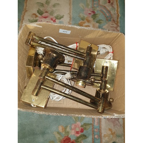 424 - Brass Swing Out Wall Lights