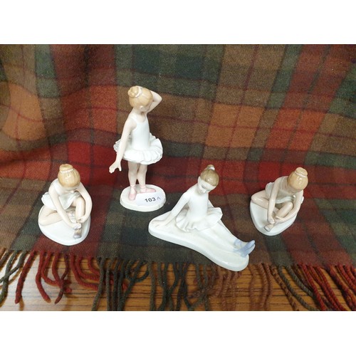 103a - 4 Royal Doulton Young Ladies  Ballerina Figures