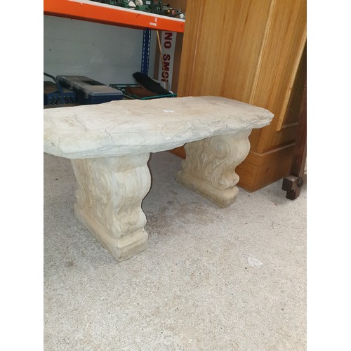 268 - Large Heavy Duty Garden Stoneware Seat Top Simulating Drift Wood Pattern