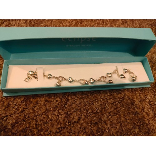 22 - Beautiful silver charm heart bracelet