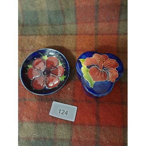 124 - Moorcroft Pin Dish And Trinket Box With Cover