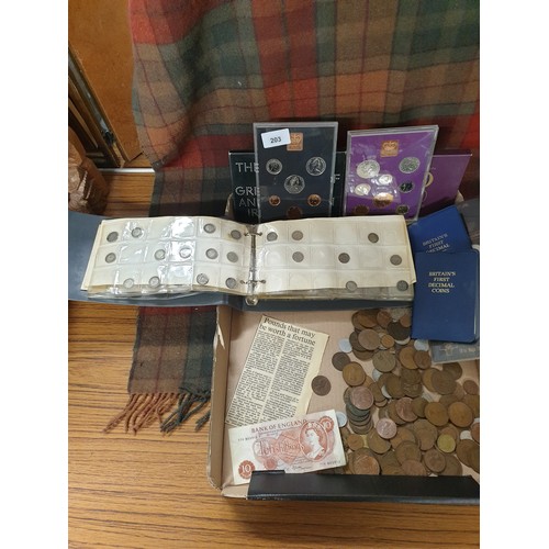 203 - Collection Of British Coins ect To Include Ten Shilling Note