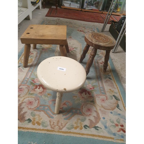 222B - 3 Vintage Milking Stools