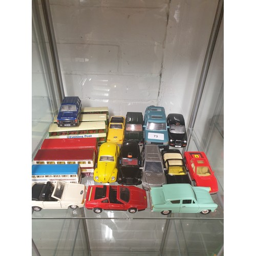 73 - Shelf Of Model Cars Buses ect