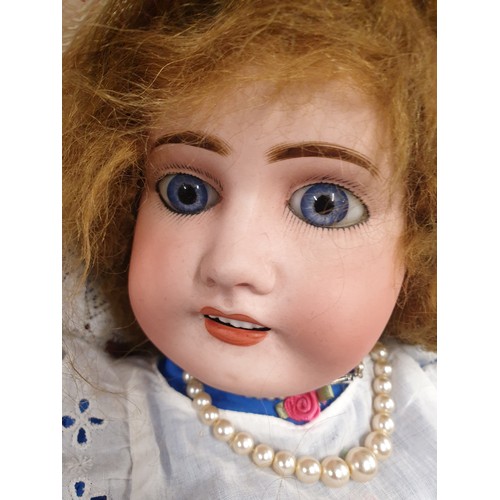 52 - Large French Porcelaine Doll  Marked France Limoges With Glass Eyes