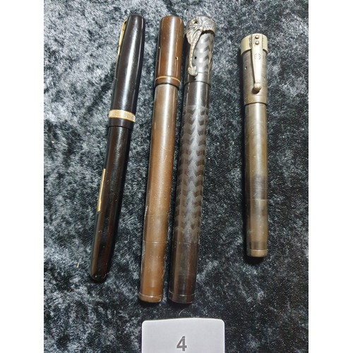 4 - 4 Nib Pens By Watermans All With 14ct Nibs