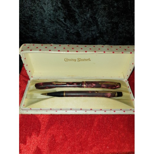 5 - Conway Stewart Boxed 14ct Gold Nib Pen And Revolving Pencil In Original Box