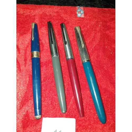 11 - 4 Parker nib pens