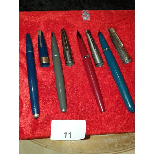 11 - 4 Parker nib pens