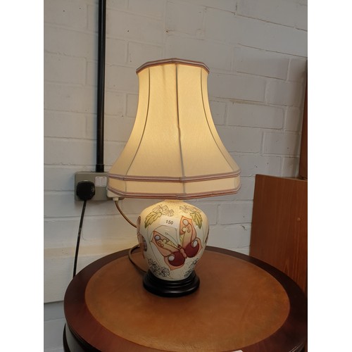 150 - Moorcroft Table Lamp Butterfly Pattern With Shade