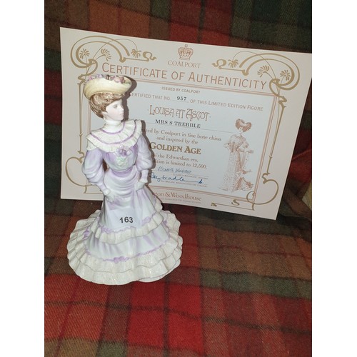 163 - Coalport Goden Age Of Edwardian Era Figure Louisa At Ascot Ltd Edition With Certificate