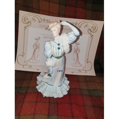 164 - Coalport Golden Age Of Edwardian Era Beatrice At The Garden Party Ltd Edition With Certificate