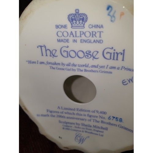 168 - Coalport Limited Edition Figure The Goose Girl With Certificate