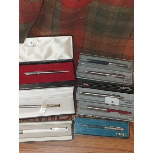 16 - Selection Of Parker Pens Boxed