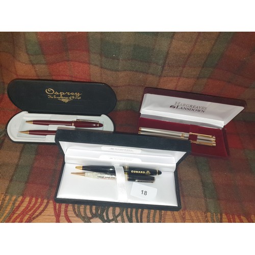 18 - 2 New Boxed Pen Sets And 2 Cunard White Star Pens