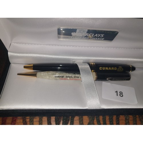 18 - 2 New Boxed Pen Sets And 2 Cunard White Star Pens