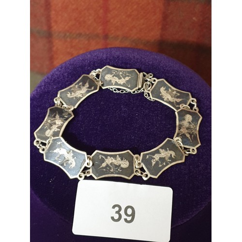 39 - Silver And Enamel Bracelet