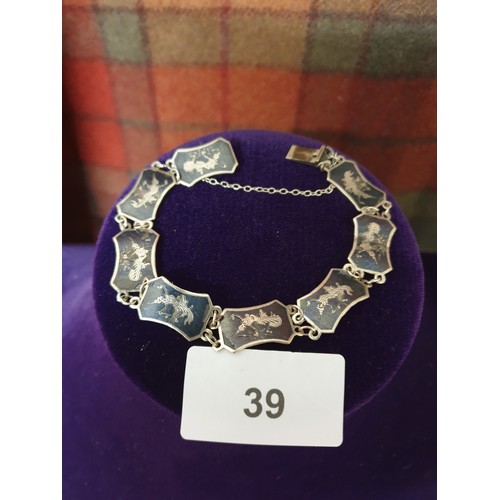 39 - Silver And Enamel Bracelet