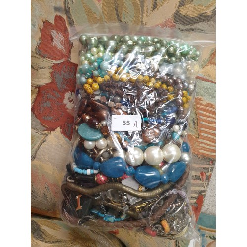 55A - Large Bag Of Costume Jewellery