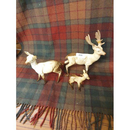 228 - Beswick Deer Family Comprising Of Stag Doe And Fawn