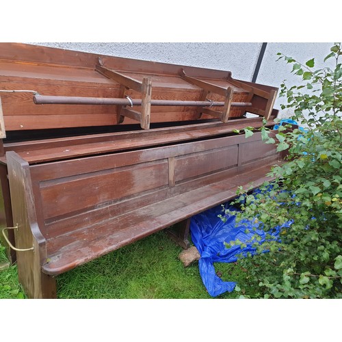 325 - Large Scots Pine Double Sided Church Pew 3.5 Meters Long