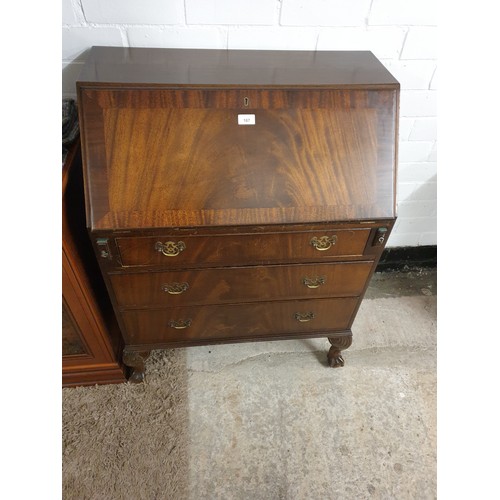 167 - Writing Bureau With Ball And Claw Feet