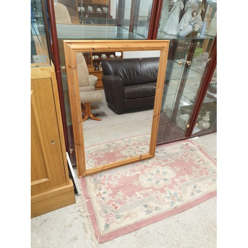 313 - Large Pine Framed Mirror Measures 104cms x 72cms