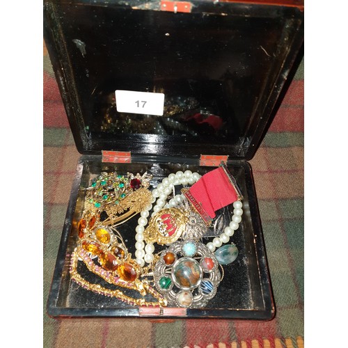 17 - Box Of Costume Jewellery To Include Scottish Brooch Ect