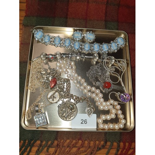 26 - Selection Of Costume Jeqwellery To Include Charm Bracelets ect