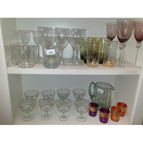 330 - 2 Shelf Of Glass And Crystal To Include Bells Whisky Glass