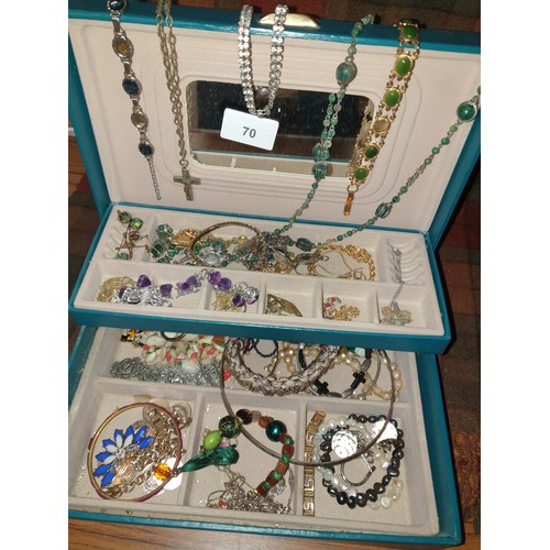 70 - Large Box Of Costume Jewellery