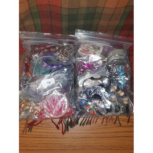 74 - 2 Large Bags Of Costume Jewellery