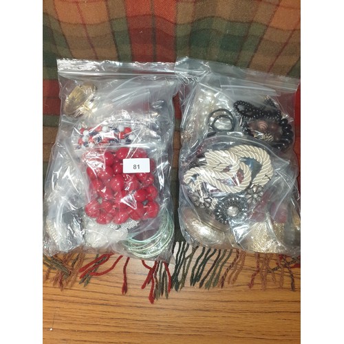 81 - 2 Large Bags Of Costume Jewellery