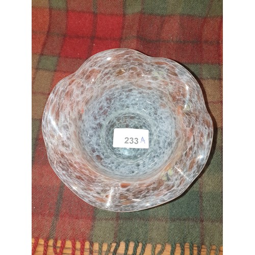 233A - Scottish Glass Scallop Edge Dish Possibly Monart