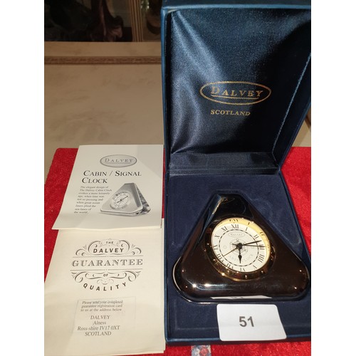 51 - Boxed Dalvey Travelling ClockWith Paperwork