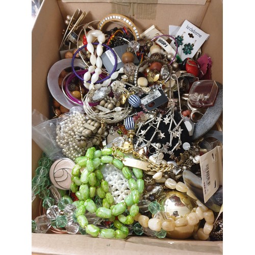 85 - Large Box Of Costume Jewellery