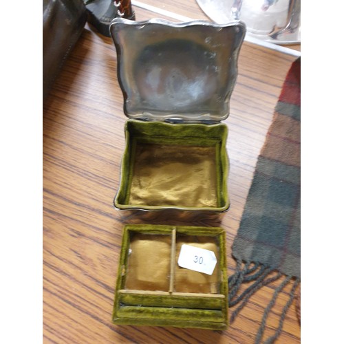 30 - Ladies Silver Hallmarked Heavy Jewellery Box with Fitted Interior