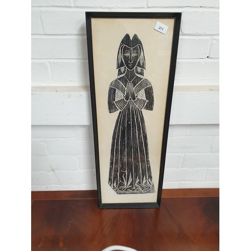 271 - Vintage Rubbing Of Celtic Lady