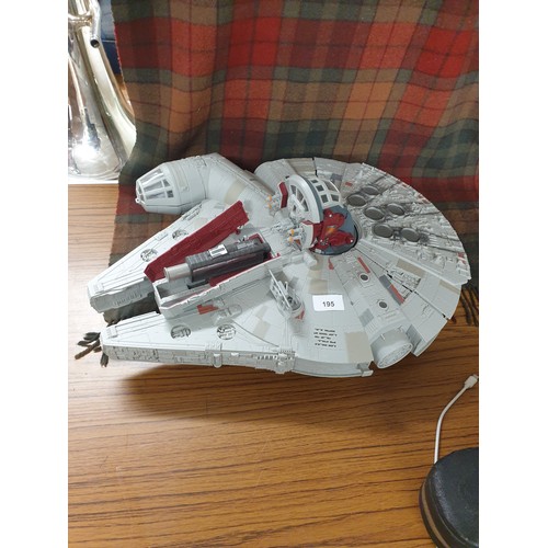 195 - Star Wars Millenium Falcon With Sound Effects Working Good Condition Measures 54cms x43cms