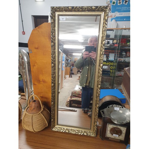 207 - Large Gilt Framed Mirror With Scottish Thistle Decorated Gilded Frame