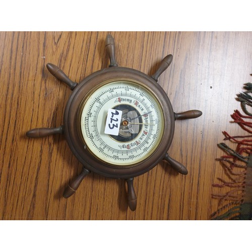 223 - Nautical Barometer With Enamel Face Made In Western Germany