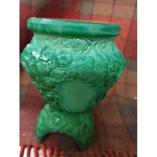 235 - Beautifully Carved Malachite  Stand