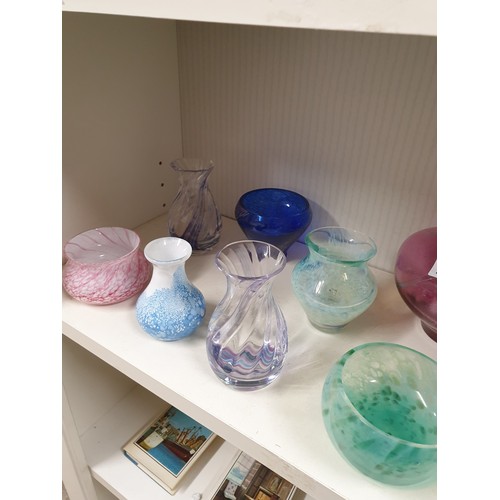 244 - Shelf Of Caithness Glass Vases ect