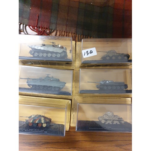 150 - 6 Assorted Tank Models Mint And Boxed